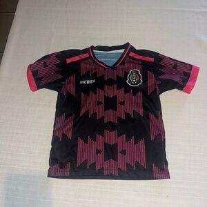 Mexico Kids Soccer Jersey - Black and Pink